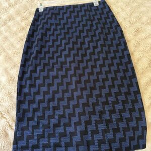 Halogen Black and Blue Zigzag Pencil Skirt size 4